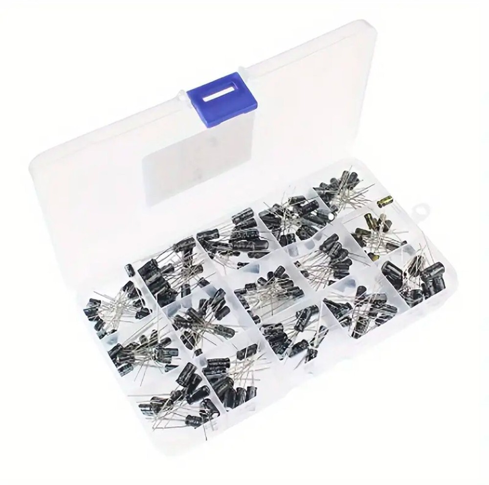 15 kinds value 200 pcs Electrolytic Capacitor Assortment Box Kit Free US Shippin
