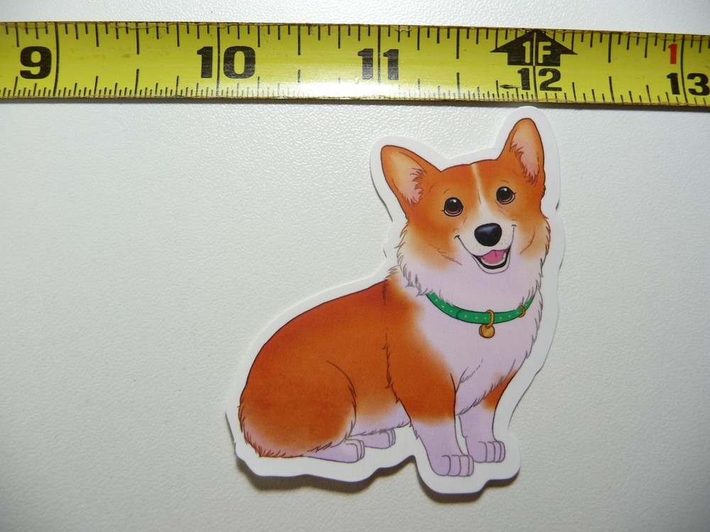 Happy Corgi Side View Collar Decal Sticker for Dog Laptop Pet Lovers