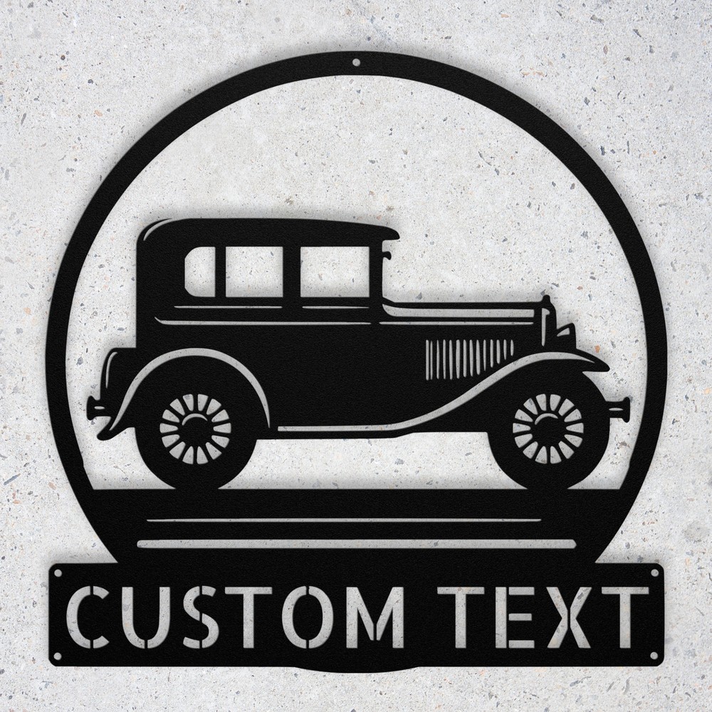 Custom Classic Car Metal Art Sign Personalized Home Garage Wall Decor Gift