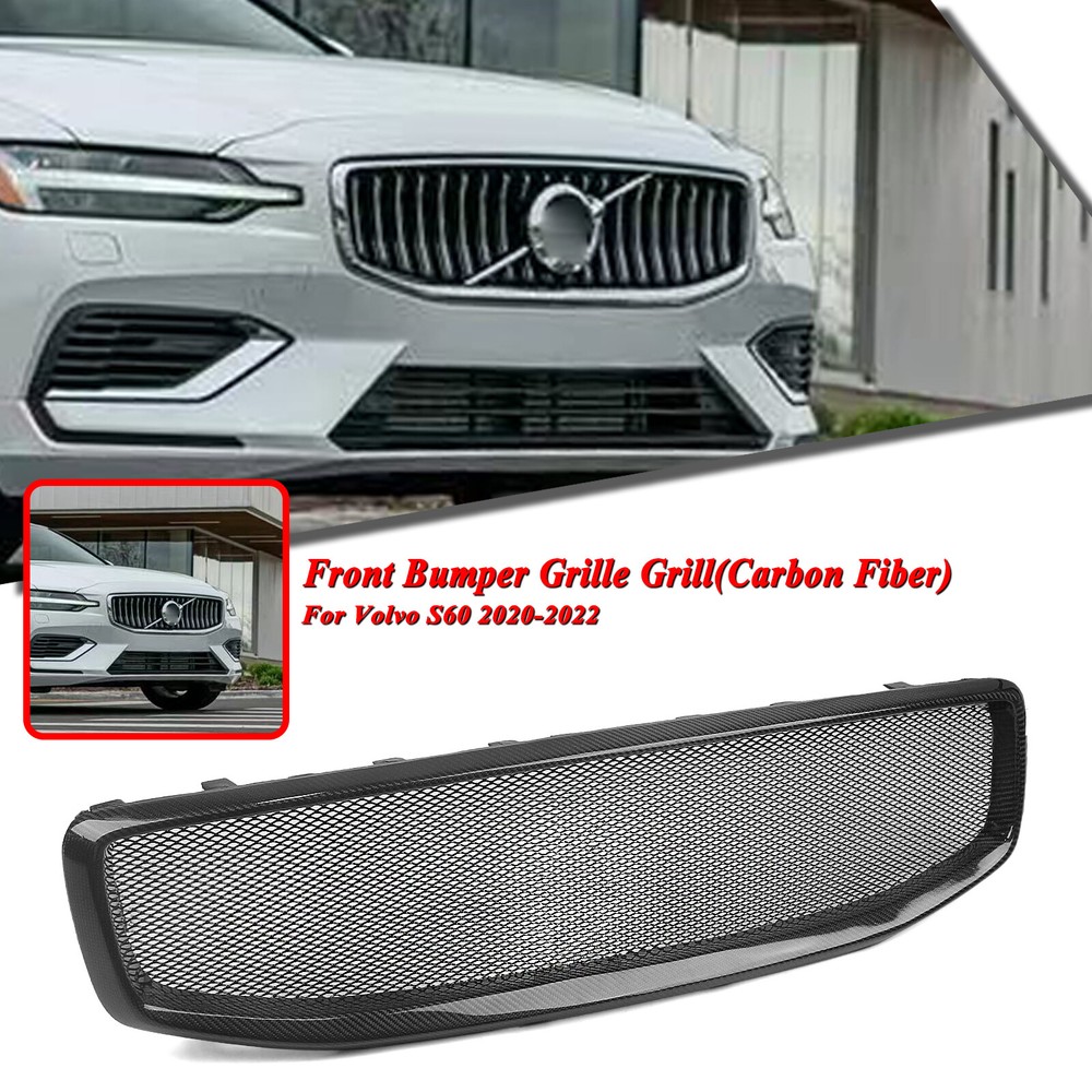 Volvo S60 2020-2022 Carbon Fiber Front Bumper Grille Mesh Cover