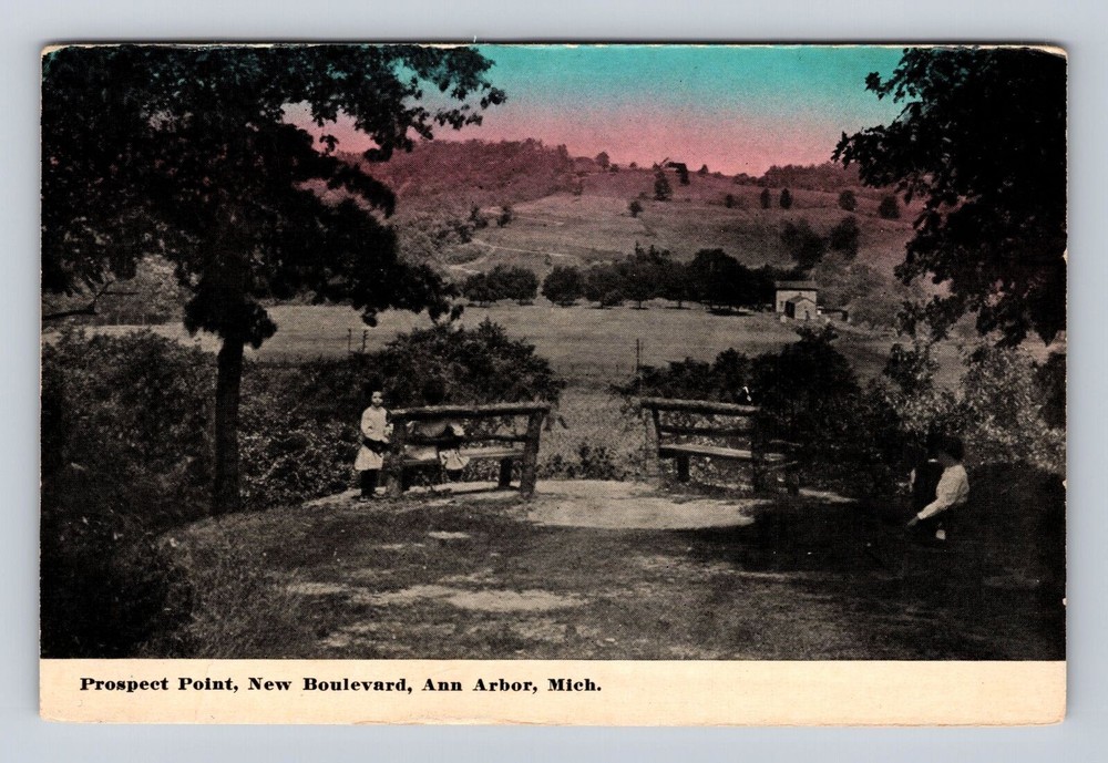 Ann Arbor MI-Michigan, Prospect Point, New Boulevard, Vintage Souvenir Postcard