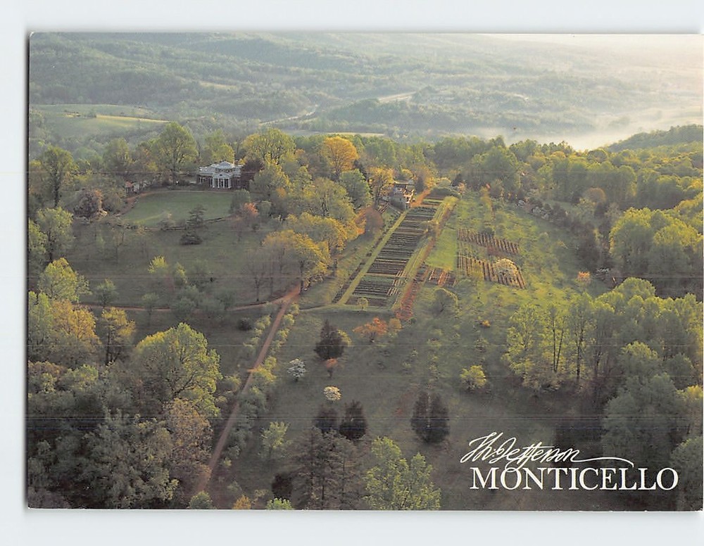Postcard Aerial View Monticello Charlottesville Virginia USA