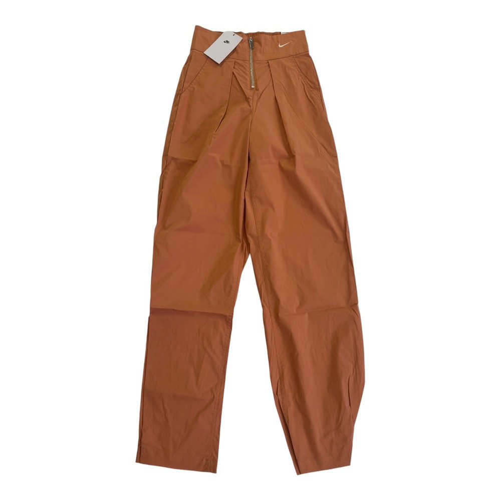 Nike Sportswear Snap Leg Pants Women Peach Zip Front Loose Fit FB8299-225 - $95