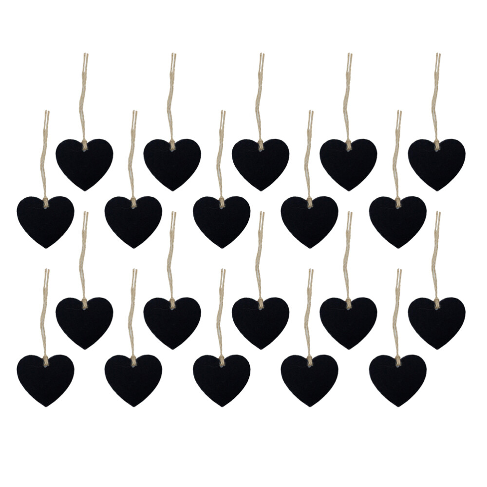 20 PCS Heart Shaped Chalkboard Tags Plate Decoration Embellishments