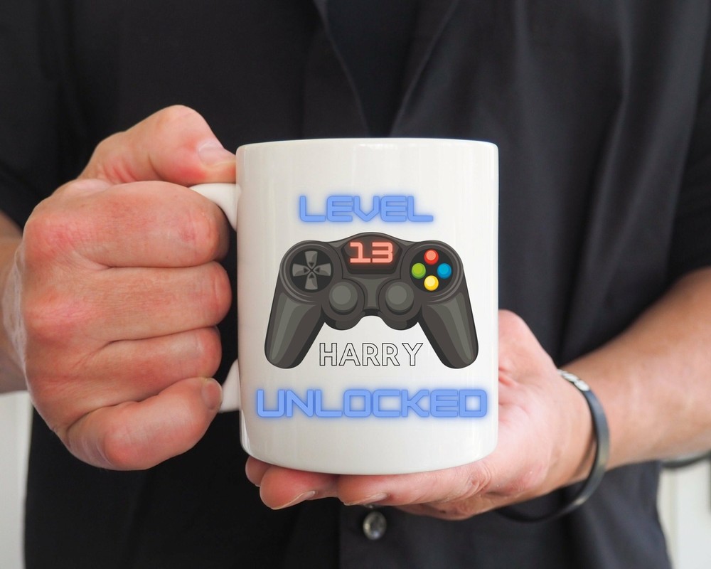 Personalised 13th Birthday Mug Custom Gift for Daughter Son Gamer