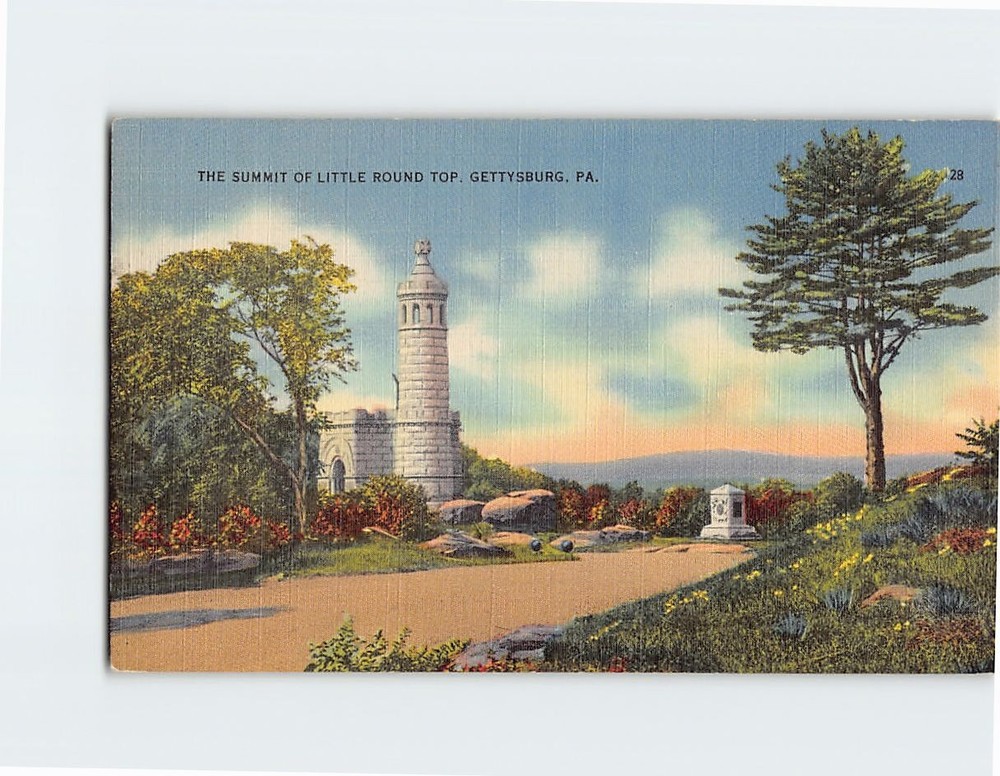 Postcard The Summit of Little Round Top Gettysburg Pennsylvania