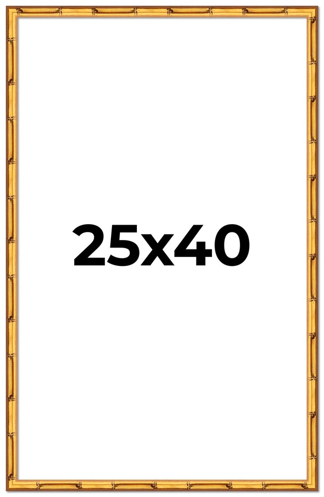 25x40 Gold Bamboo Solid Wood Picture Frame with 1 Inch Moulding | Interchangeable Back