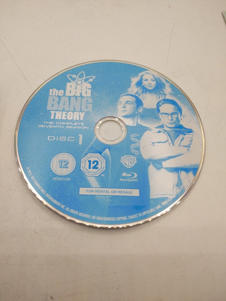 The Big Bang Theory Bluray Seventh Season 7 Disc 1 One Replacement Disc