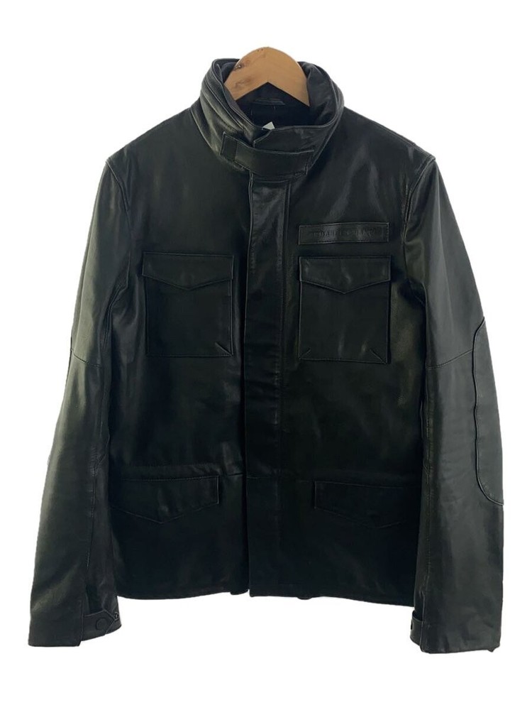Armani Exchange Leather Jacket Blouson/S/Cowhide/Blk/1516-10045-5356 11001