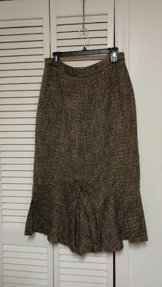 Nicole Suits Womens Tweed Maxi Skirt Classic Elegant Style