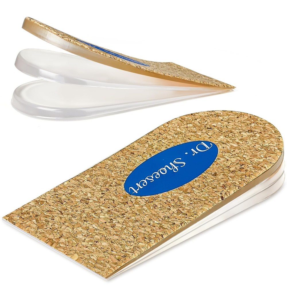 3 Layers Adjustable Heel Lift Inserts, Orthopedic Gel Heel Pads for Shoes, He...