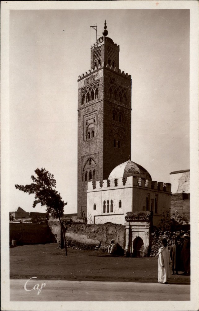 RPPC Koutoubia Mosque Marrakech Morocco vintage postcard g292