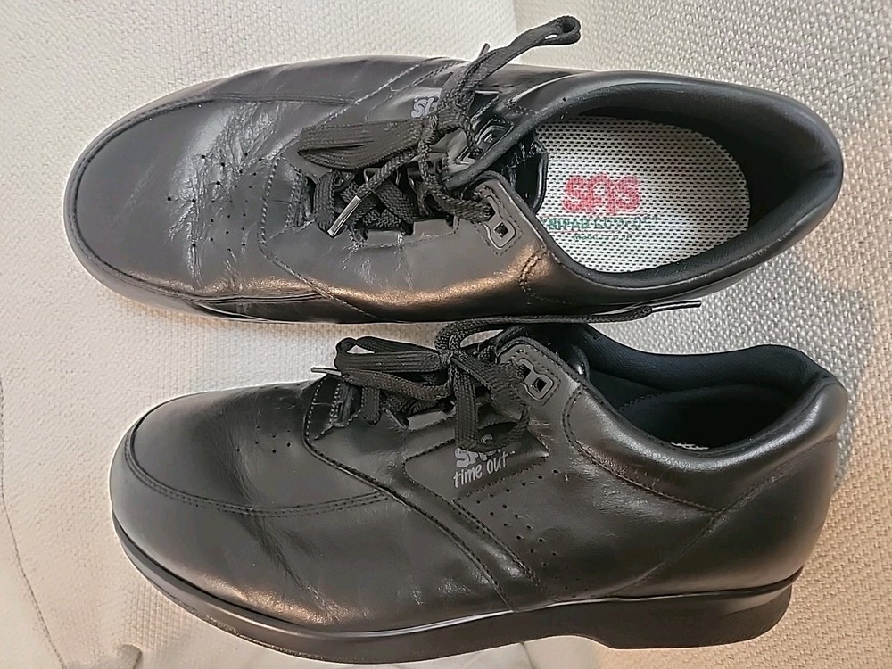 SAS Time Out Comfort Black Leather Walking Shoes Mens Sz 11.5 X Wide Made In USA