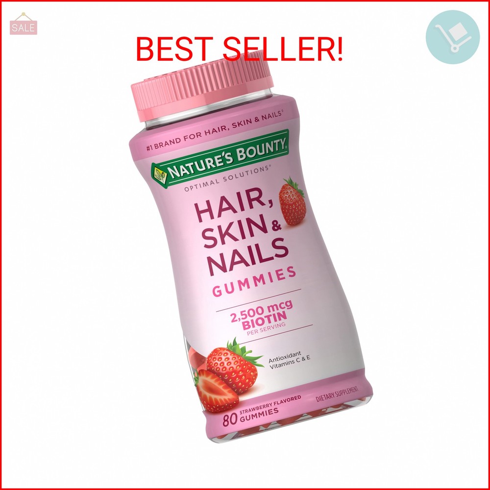 Nature's Bounty Optimal Solutions Hair, Skin & Nails Vitamin Gummies with Biotin