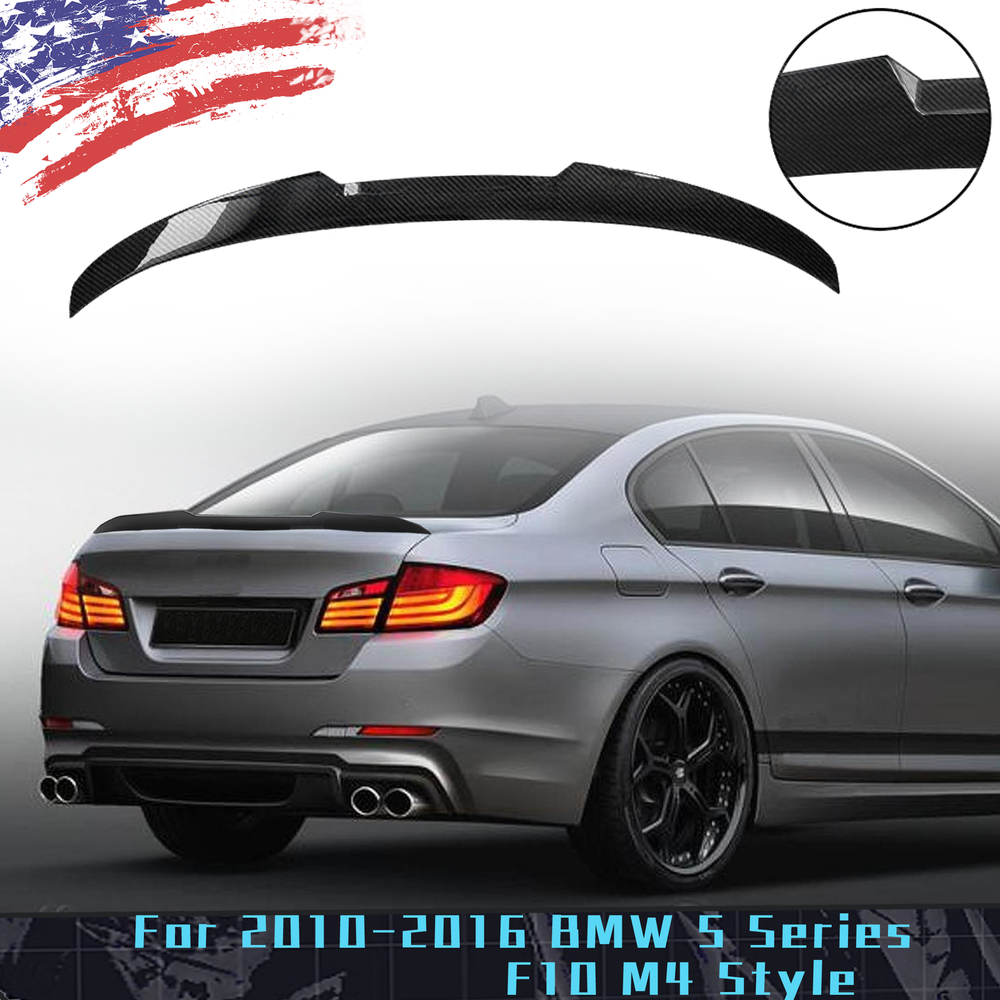 FOR 10-16 BMW 5 Series F10 M4 Rear Trunk Lip Spoiler Wing Carbon fiber Look US