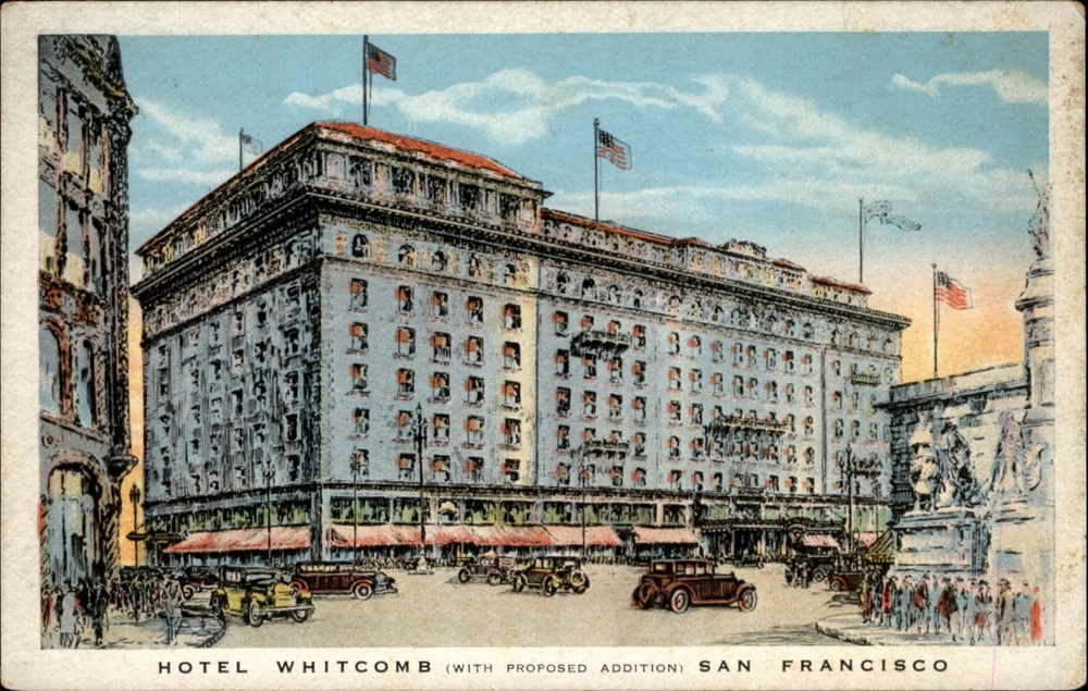 Hotel Whitcomb San Francisco vintage postcard v840