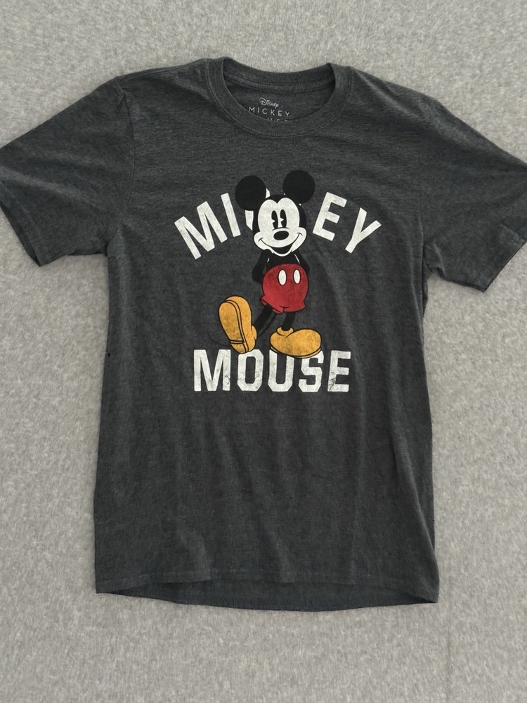 Disney World Mickey Mouse Women's Gray Graphic T-Shirt Character Size Small