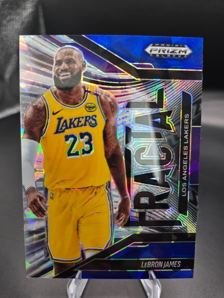 LeBron James 63/125 #1 Lakers 2024-25 Panini Prizm Black Fractal Blue Prizm