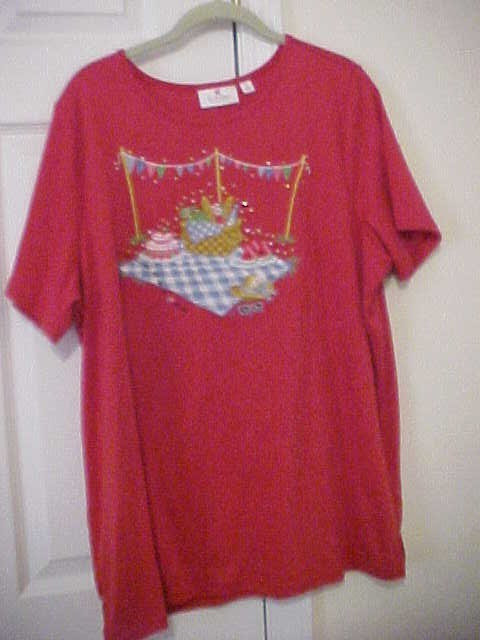 Quacker Factory Size XL Red Short Sleeve 