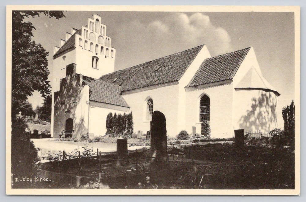 Udby Kirke Church Vordingborg Denmark RPPC Postcard Vintage