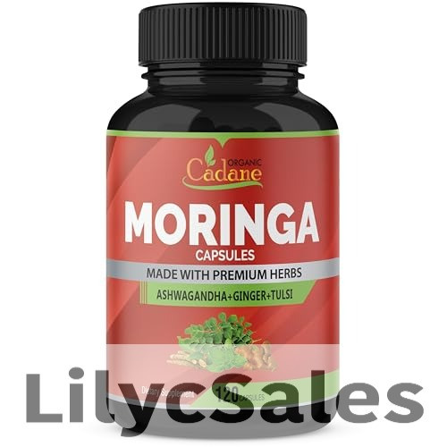 Organic Cadane Moringa Powder Capsules, 120ct