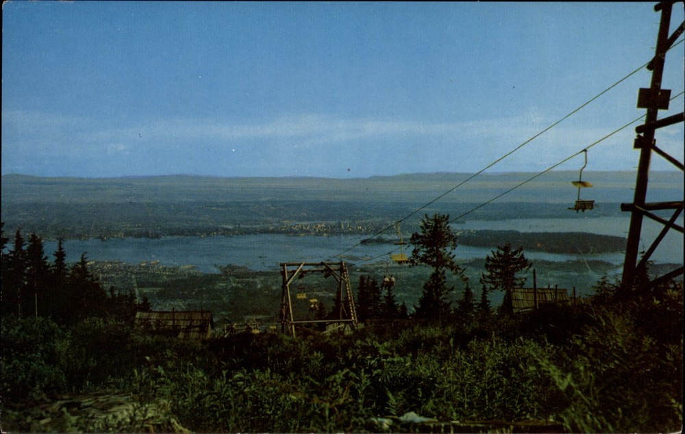 Grouse Mountain Chair Lift Vancouver British Columbia vintage postcard s697