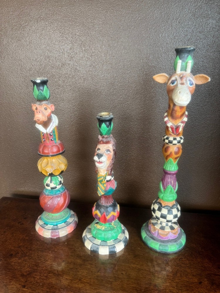 3 Mackenzie-Childs Candle Holders
