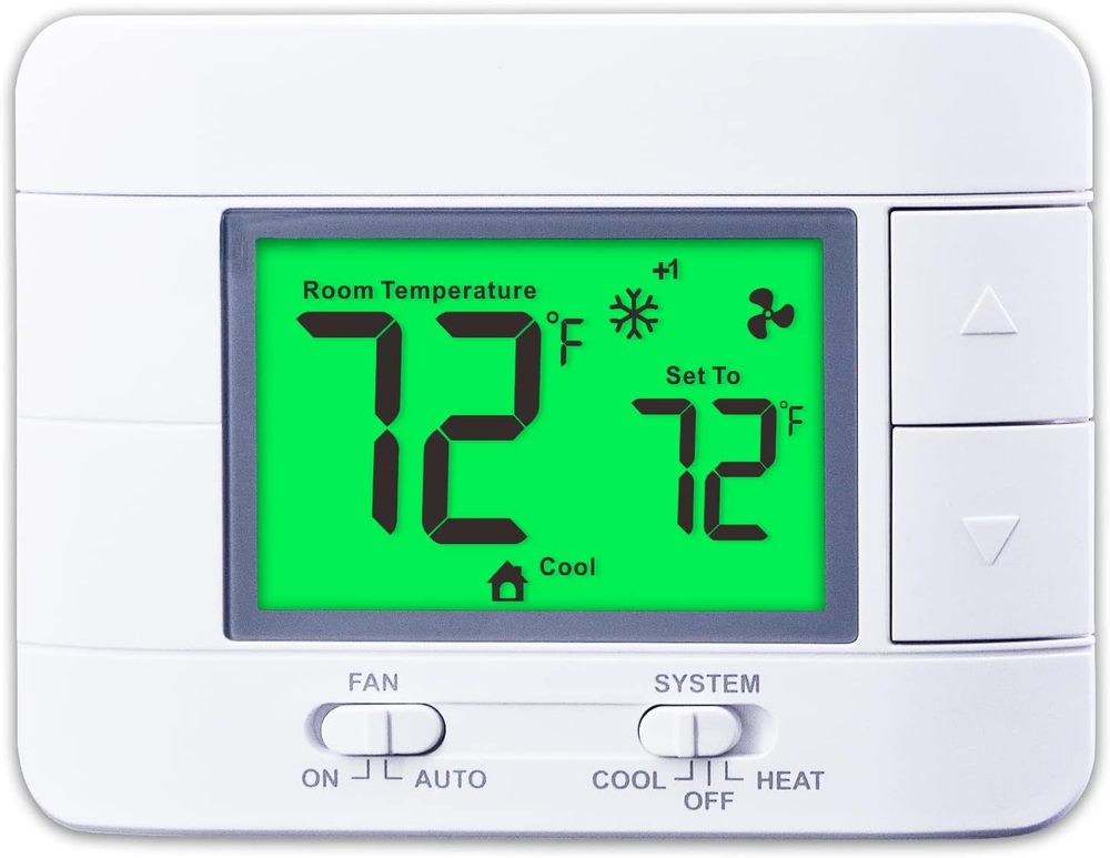 Upgraded Multi-Stage Non-Programmable Thermostats for Home 2 Heat/2 Cool, with T