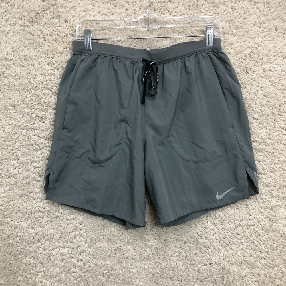 Nike Shorts Medium Adult Gray Dri Fit Flex Stride Swoosh Pockets Athletic Mens M