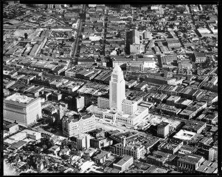 Los Angeles Showing The Then New City Hall Looking Northeast 1927  - Old Photo