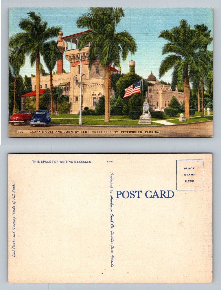 St. Petersburg, FL-Florida Snell Isle Clark’s Golf Country Club Vintage Postcard