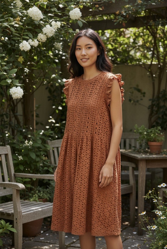 Madewell Ladies Medium Rust Eyelet Dress