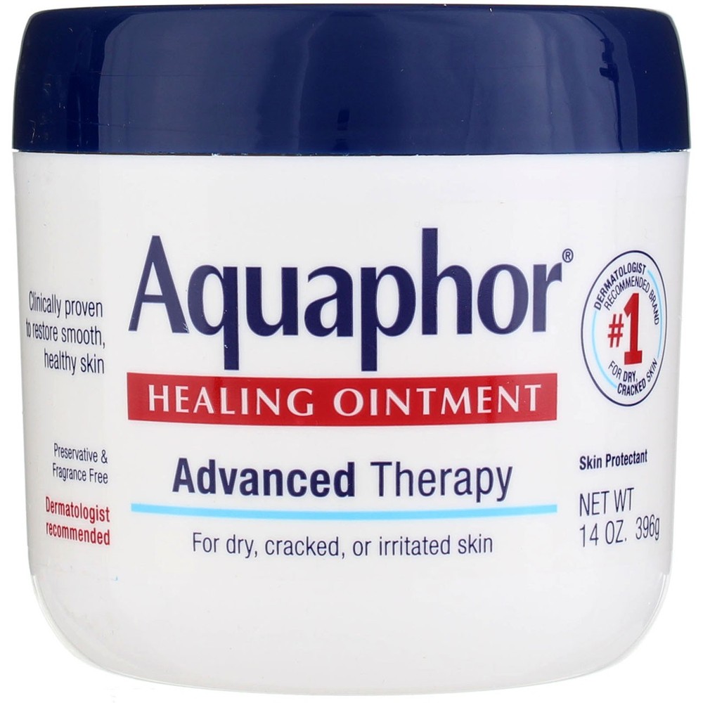 Aquaphor Advanced Therapy Healing Ointment Skin Protectant Jar, Unscented, 14 oz