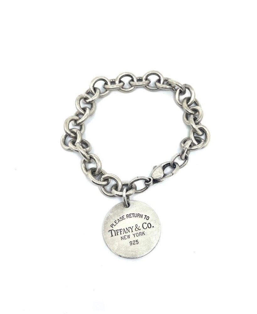 Tiffany Return To Round Tag Bracelet Sv925 20cm Silver New