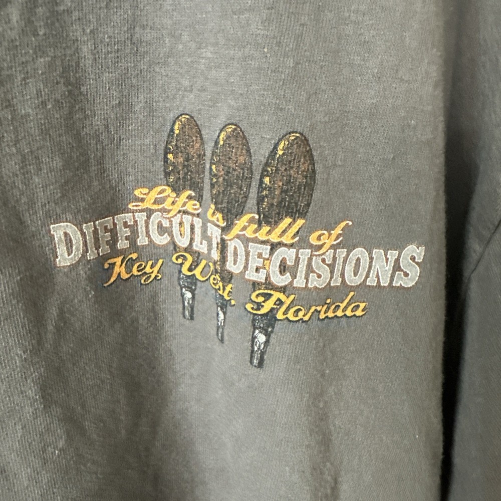 Key West Florida life is full of difficult decisions Bar T-Shirt XL