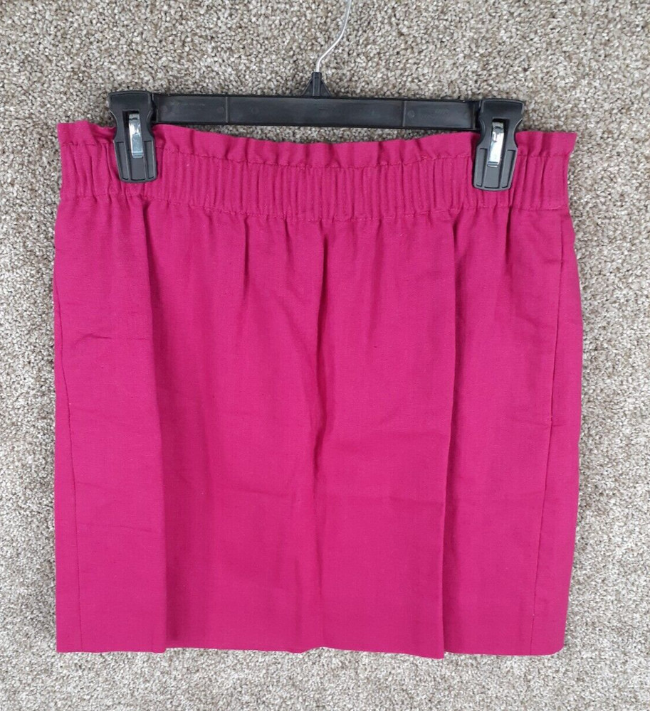 J. Crew Skirt Womens 6 Pink Paperbag Waist Mini Skirt Linen Blend Career NWT