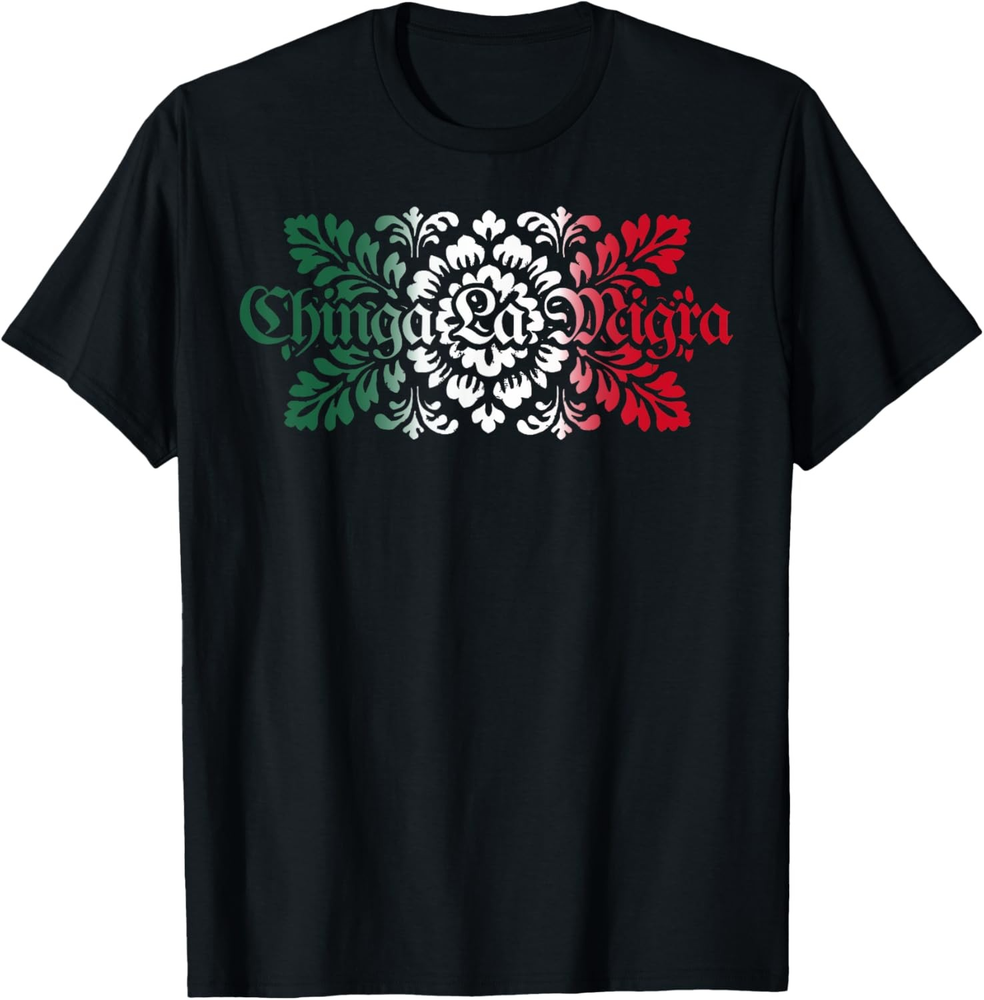 Subtle Floral Chinga La Migra Anti Ice Mexican Immigrants T-Shirt