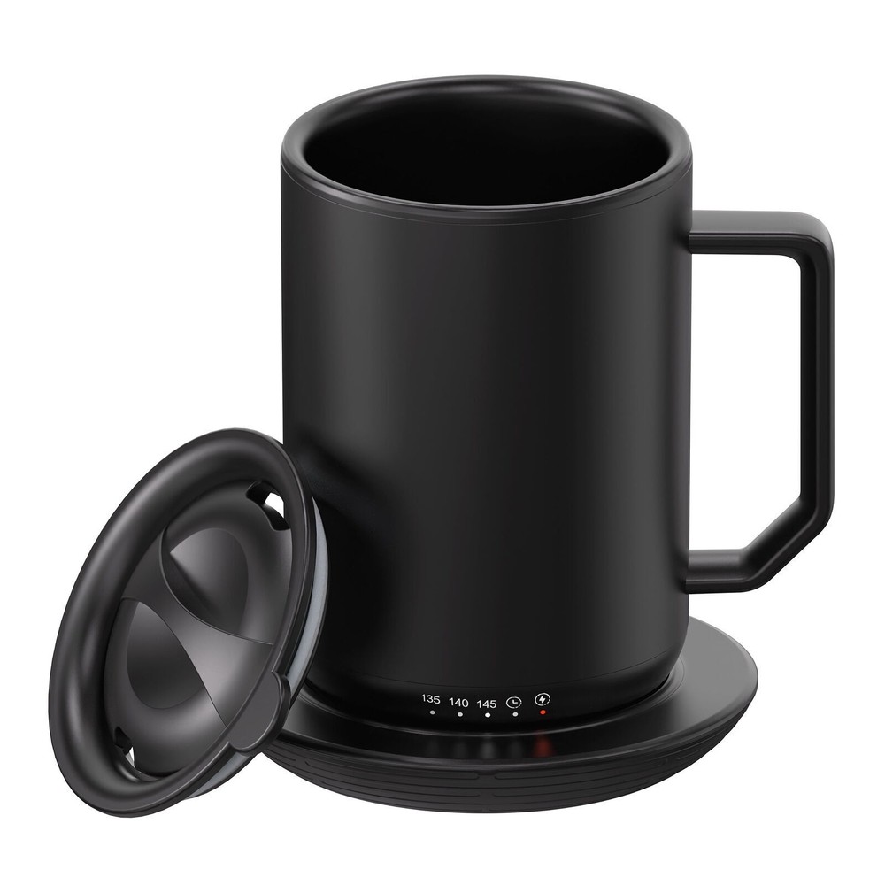 Warming Coffee Mug 12oz Stainless Steel Coffee Mug w/ Mug Warmer Coaster and Lid