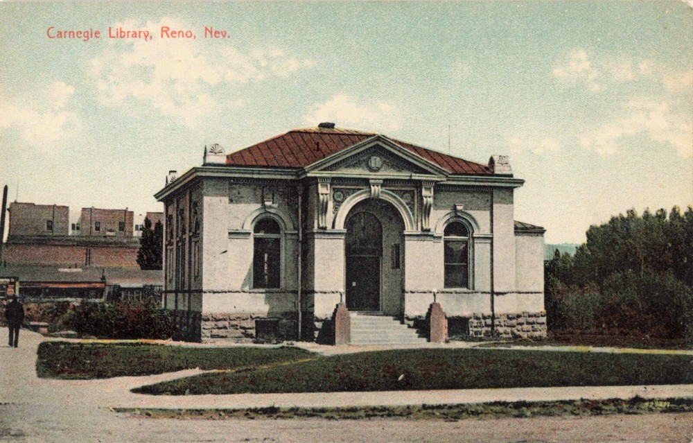 Carnegie Library Reno Nevada NV c1910 Postcard