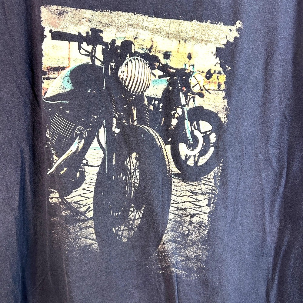 Banana Republic Blue Motorcycle Graphic T-Shirt Men’s XXL Vintage Style Tee