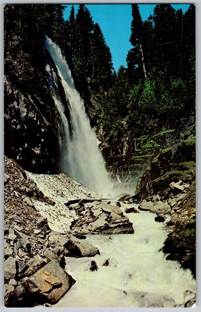 Vtg Postcard Narada Falls Mount Rainier National Park, WA 1950s