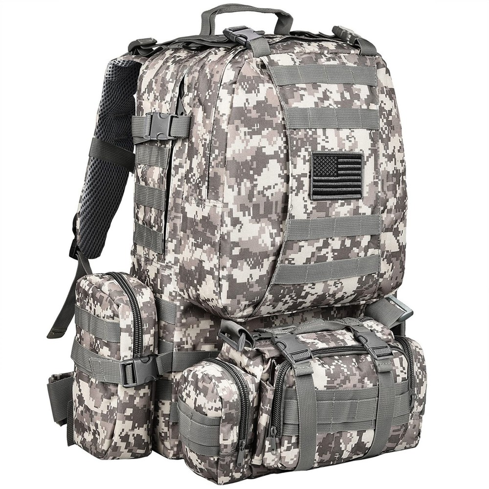 Tactical Backpack Military Army Rucksack 60L Large Assault Pack Detachable Mo...