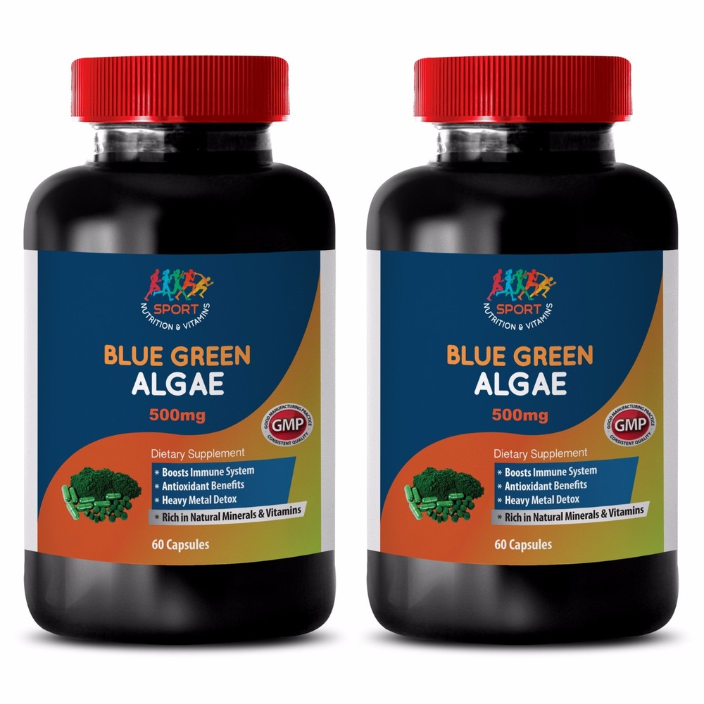 Immune Booster - Blue Green Algae 500mg from Klamath Lake B12 (2 Bottles)