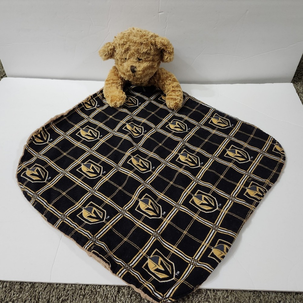 Handmade Las Vegas Golden Knights Plaid Quilted Bear Lovey VGK Hockey