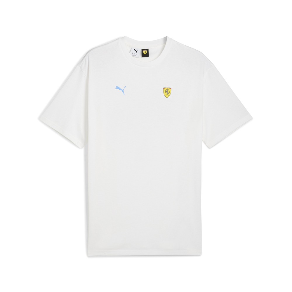 PUMA Scuderia Ferrari Miami Graphic Crew Neck Short Sleeve T-Shirt Mens White Ca