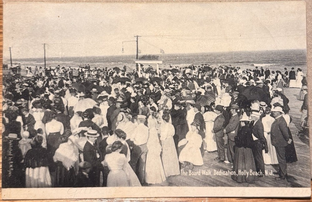 1906 Holly Beach NJ, Wildwood, Board Walk Dedication, Cape May County, Postcard