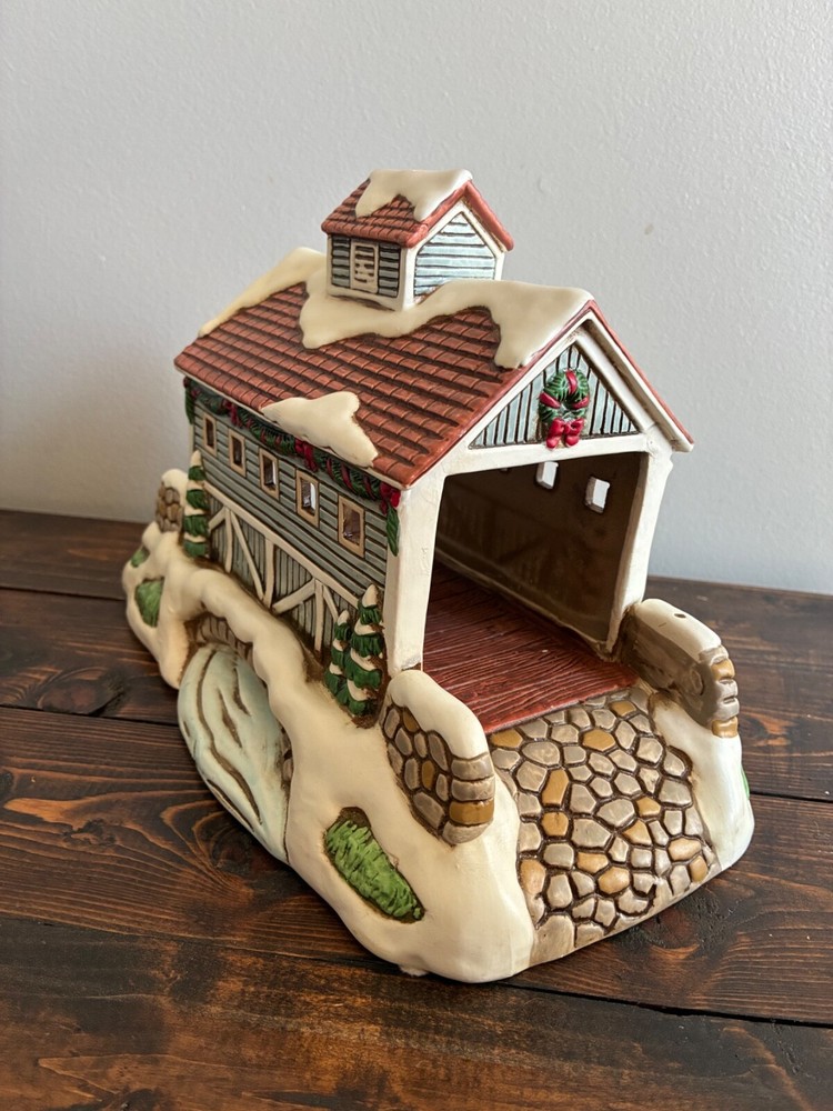 Lefton Colonial Village Covered Bridge Decorative Collectible CWD01325 Without Flag or Weather Vane