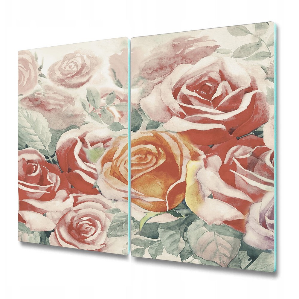 Glass Cutting Board Colourful Bunch Of Roses In The Garden Floral 2x30x52