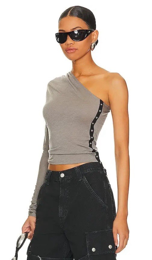 Miaou Grey Katia One Shoulder Wool Top Women’s Size Small EUC