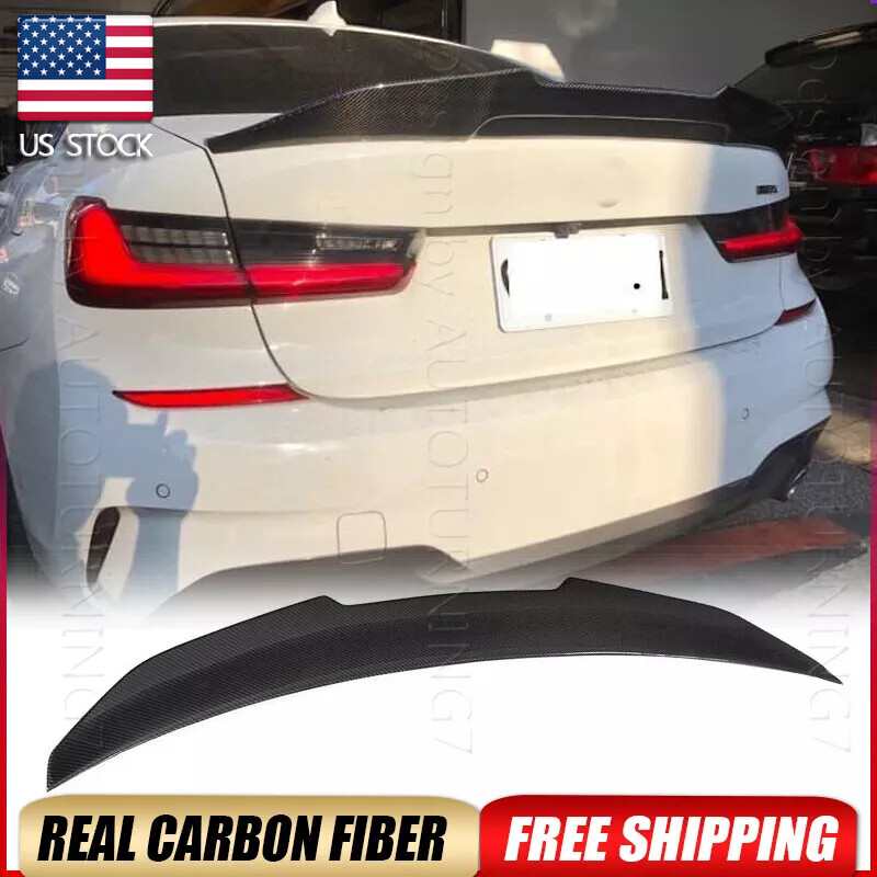 For 2019-2024 BMW G20 330i M340i G80 M3 REAL Carbon Fiber Trunk Spoiler Wing Lid